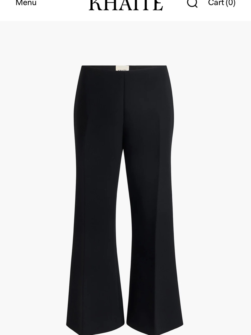 Khaite Black Wide-Leg Crepe Pants size 6